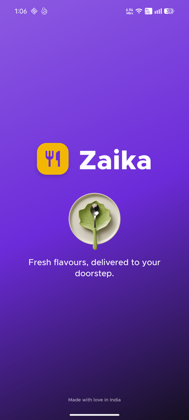 Zaika food delivery app